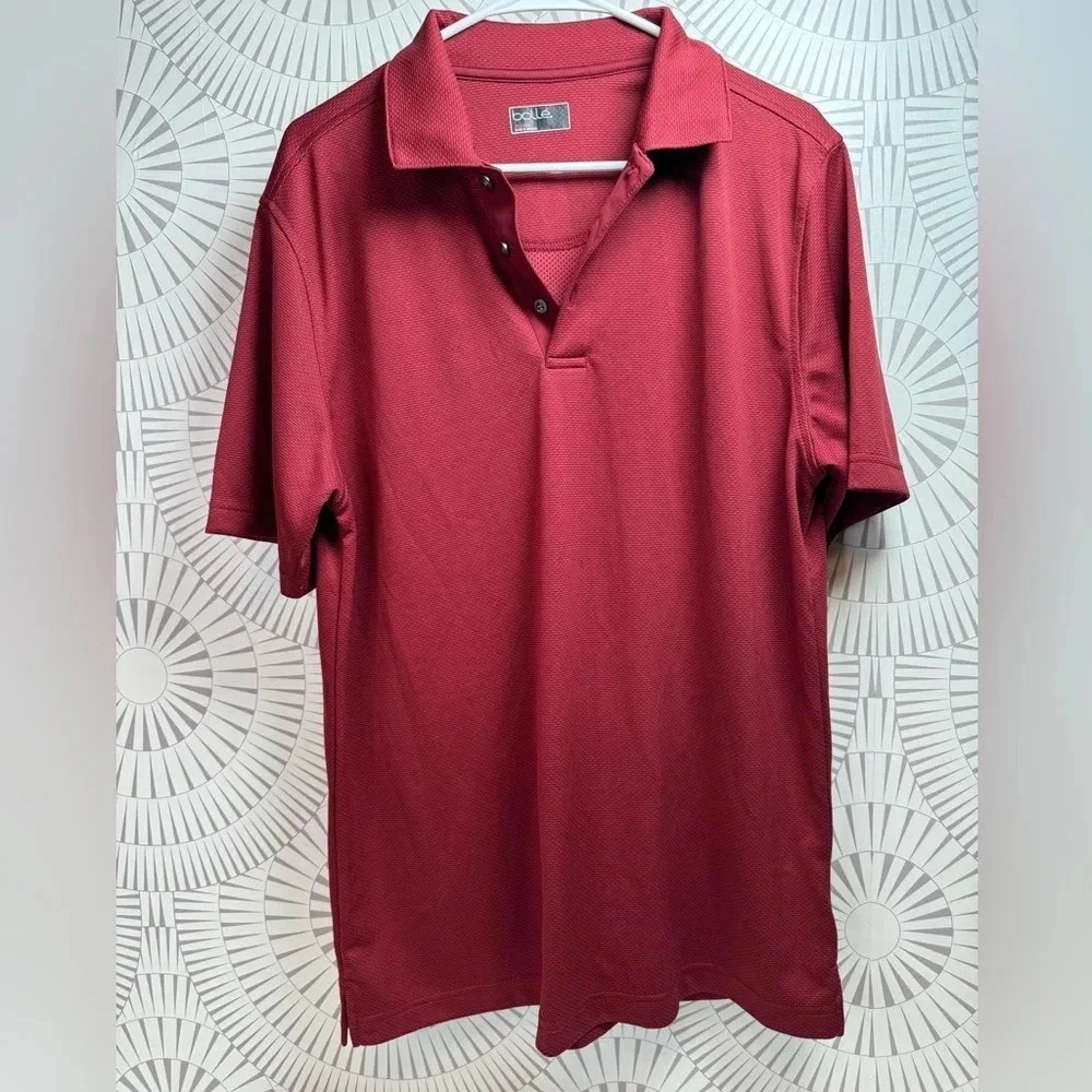 Bolle Men’s Short Sleeve Polo Shirt Medium Red